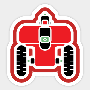 Smart Farming Robot Car Sticker vector illustration. Farm transportation objects icon concept. Robots in agriculture, farming robot, robot greenhouse sticker design logo. Sticker